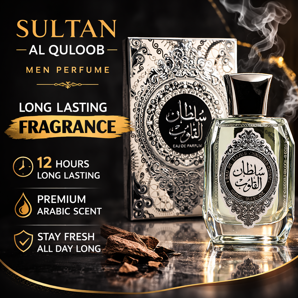 Sultan Al Quloob Men’s Perfume – Long-Lasting Arabic Fragrance | 100ml Premium Scent for Men