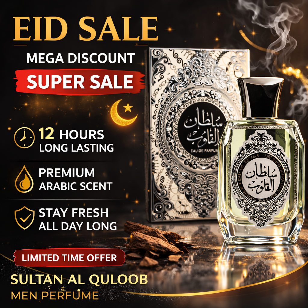 Sultan Al Quloob Men’s Perfume – Long-Lasting Arabic Fragrance | 100ml Premium Scent for Men